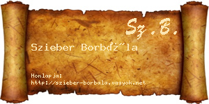 Szieber Borbála névjegykártya